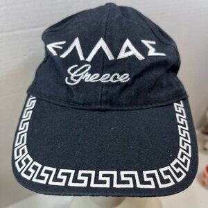 Greece Embroidered Cotton Black White Adjustable Baseball Cap Hat Greek Flag